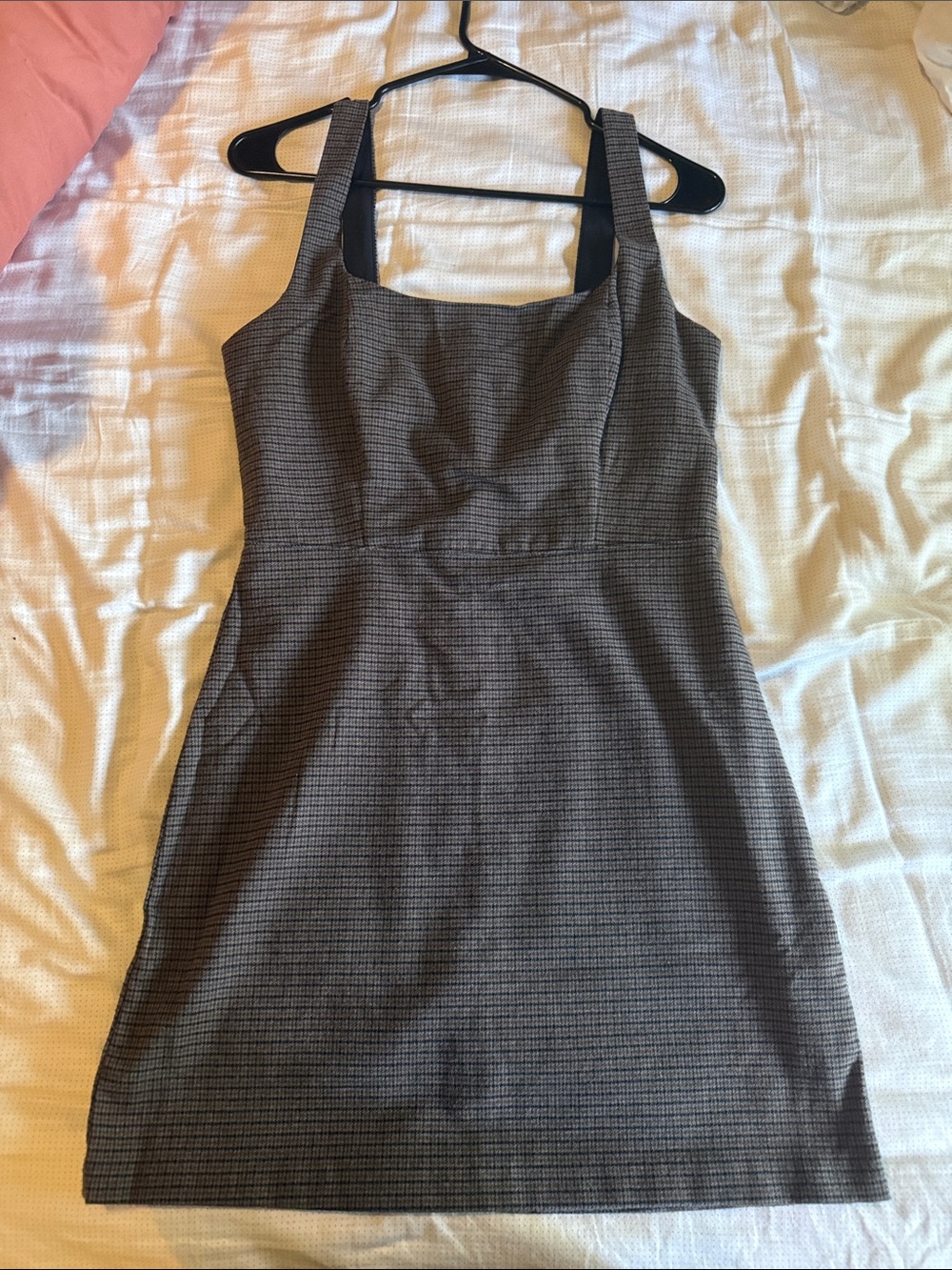 Abercrombie & Fitch Gray Check Midi Sheath Dress
